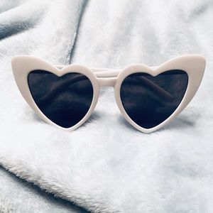 White Heart Shaped Sunglasses